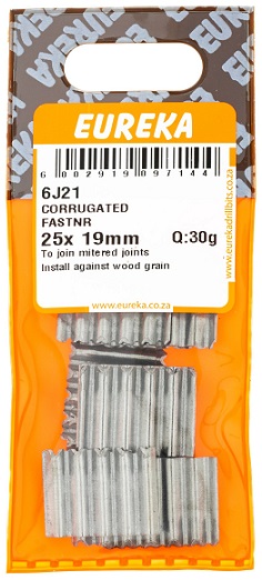 Fastner Eureka Corrugated Zinc Plated 25mmx19mm 30gr