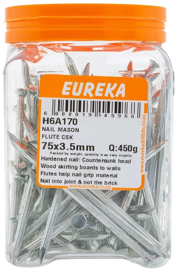 Nail Eureka Masonry Flute Countersunk 75mmx3.5mm 450gr