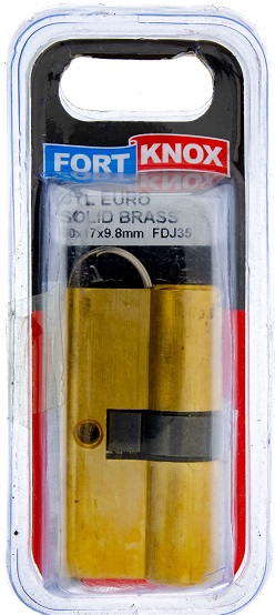 Lock Fort Knox Cylinder Euro Steel Solid Brass 60mmx17mmx9.8mm QTY1