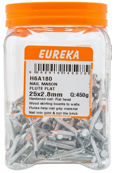 Nail Eureka Masonry Flute Flat 25mmx2.8mm 450gr