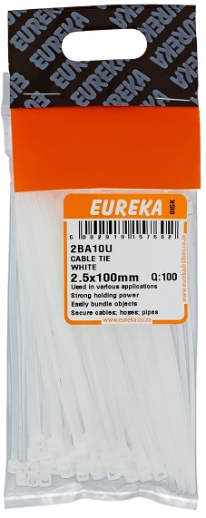 Cable Tie White 2.5x100mm QTY100