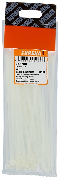 Cable Tie White 3.5x148mm QTY50