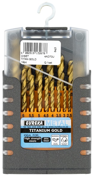 Drill Bit Eureka Titan Gold Set 19pc