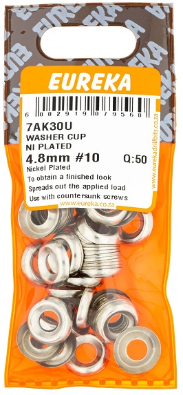 Washer Eureka Cup Nickel Plated 7AK30U 4.8mm QTY50