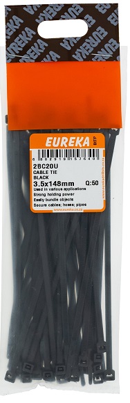 Cable Tie Black 3.5x148mm QTY50