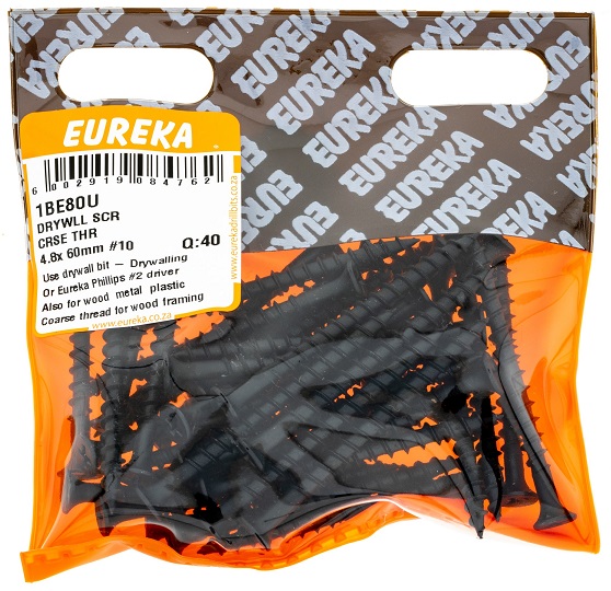 Screw Eureaka Dry Wall Coarse Thread 4.8x60mm 1BE80U Q40