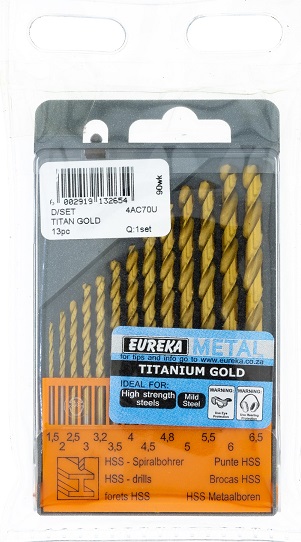 Drill Bit Eureka Titan Gold Set 13pc