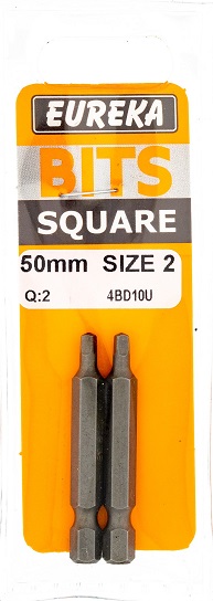 Bit Eureka Square Head 4-5.5 Screwdriver 50mm Size 2 QTY2