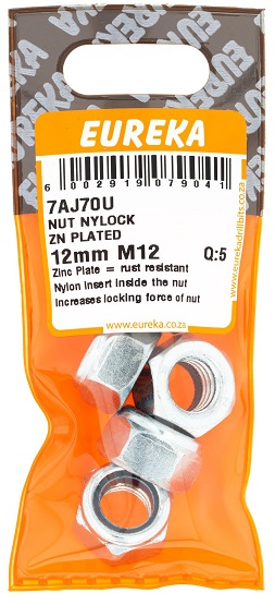 Nut Eureka Nylock Zinc Plated 12mm QTY5