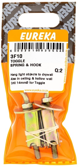 Toggle Eureka Spring & Hook Toggle 3F510 QTY2