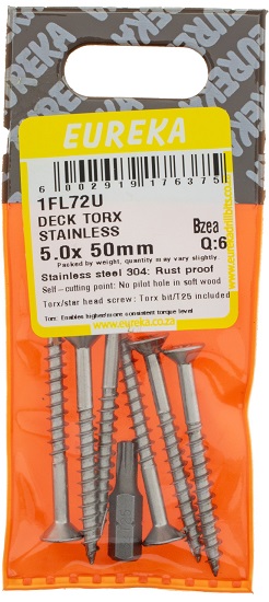 Deck Torx Stainless 5.0X50mm Q:6