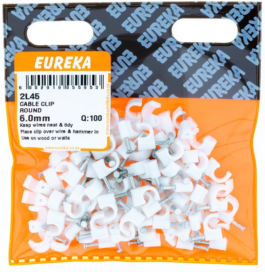 Clip Eureka Cable Round 6mm QTY100