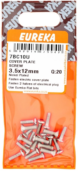 Screw Eureka Cover Plate 7BC10U 3.5mmx12mm QTY20