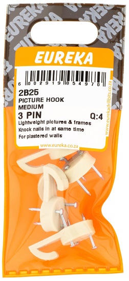 Hook Eureka Picture Medium 3 Pin 2B25 QTY4