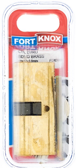 Lock Fort Knox Cylinder Euro Steel Solid Brass 70mmx17mmx9.8mm QTY1