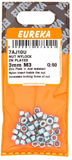 Nut Eureka Nylock Zinc Plated 3mm QTY50