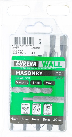 Drill Bit Eureka Masonary Set 4-10mm 5pc