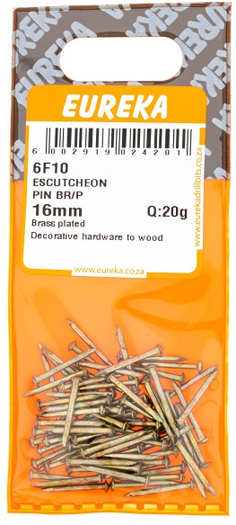 Pin Eureka Escutsheon Brass Plated 6F10 16mm