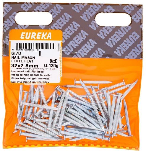 Nail Eureka Masonary Fluted Flat Head 6I70 32mm QTY1020