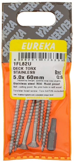 Deck Torx Stainless 5.0X 60mm Q:6