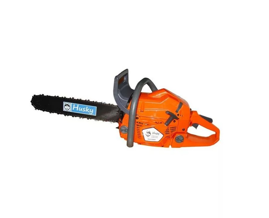 The Husky CS65T Chainsaw, powered by a robust 65.1cc 2-stroke engine, is ideal for larger, more demanding jobs such as grounds maintenance, tree felling, and forestry work. Designed for professionals and heavy-duty domestic users, it features a 20" Husky cutting bar and chain that can handle tough tasks with ease. The CS65T delivers 3.6 kW of power and operates at a maximum speed of 12,500 rpm, providing excellent performance. With an automatic oil pump, ergonomic design, and a range of safety features, this chainsaw ensures efficiency and comfort during extended use.