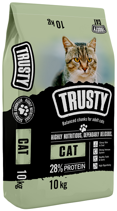 A balanced cat food suitable for all breeds. Trusty Cat food has been developed in South Africa by animal nutritionists to ensure it has all the nutritional requirements your cat needs.