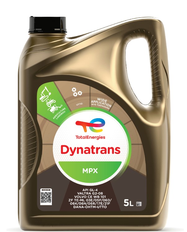 Dynatrans MPX has been especially developed for transmissions with wet brakes requiring an API GL-4 lubricant with a (10W-30) or (80W) viscosity grade in Off-Road vehicles.This lubricant is also perfectly adapted to automatic transmissions, torque converters and hydrostatic transmissions and more generally to any transmissions requiring an UTTO (Universal Tractor Transmissions Oil). Dynatrans MPX is approved for multiple ZF transmissions, including CVT types, and is recommended for KUBOTA transmissions requiring the "UDT" approval.TOTAL DYNATRANS MPX is adapted to a wide range of agricultural and Public Works equipment and helps to reduce the stock and the number of lubricants.