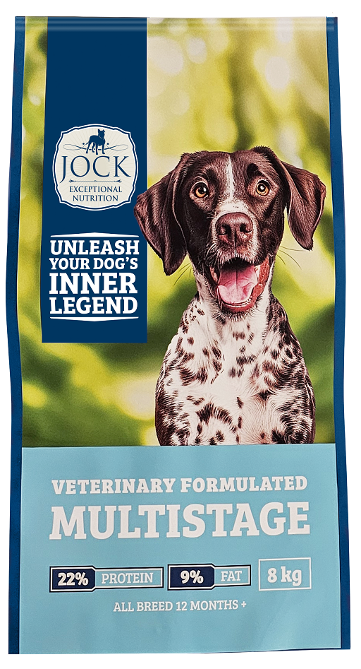 Suitable for adult and active dogs, Jock Multistage is formulated to get active dogs' tails wagging. Using only the Best, carefully selected ingredients, it provides a complete balanced nutritional diet, specifically geared towards the daily health of dogs with a zest for life. Active dogs are happy dogs, and because they burn so much energy, they have special dietary requirements. Active adult dogs also have special dietary requirements due to their advanced nutritional needs. Packed with the ideal amount of fat and protein, Jock Multistage caters for the advanced needs of adult dogs with an active lifestyle - helping them maintain strong muscles and optimal digestion. It's also enriched with essential omega 3 and 6 fatty acids to ensure healthy skin and shiny coat. Antioxidants: boosts the immune system. Added Vitamin C, E and organic selenium are natural antioxidants which help protect your pet's immune system against harmful free radicals. Amino Acids: aids muscle development.