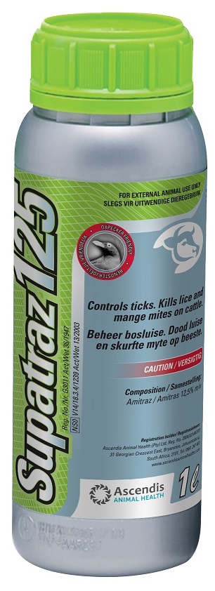 Controls ticks. Kills lice and mange mites on cattle.