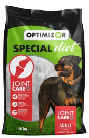 Optimizor Special Diet Joint Care has been expertly formulated to support healthy joints in adult dogs. It contains green-lipped mussel extract, which assists in relieving exercise-induced muscle soreness. Its a rich source of Omega-3 fatty acids, helpi