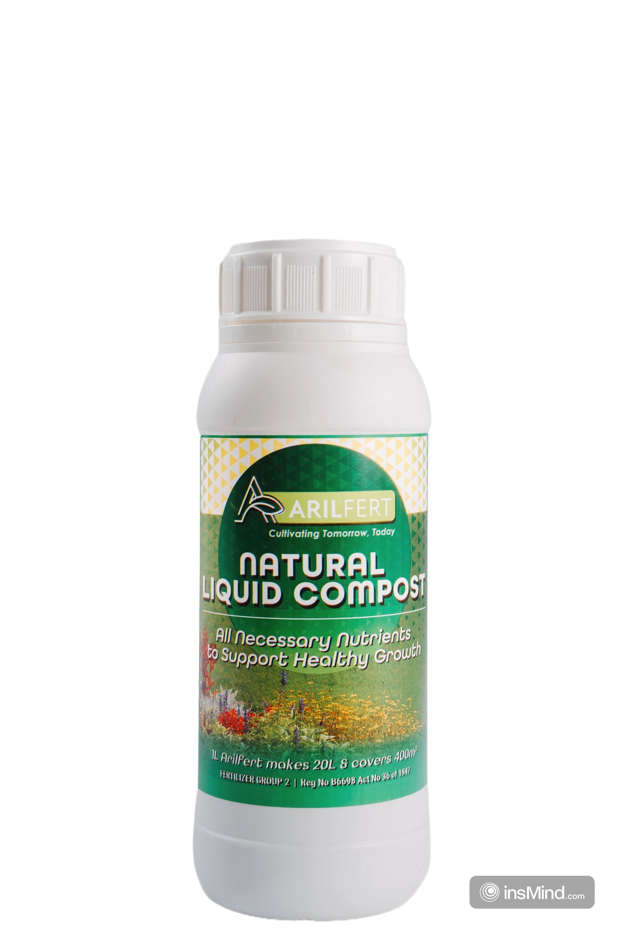 ArilFert Natural Liquid Compost is a Group B, fermentation-derived soil amendment formulated from high-quality organic materials. By embracing naturally occurring nutrients, humic and fulvic substances, ArilFert nurtures soil quality and offers a convenient solution for everyone. From small-scale home gardeners looking to enhance houseplants and flowerbeds, to commercial growers seeking an organic-based nutrient program for larger agricultural operations. ArilFert is safe and non-toxic for pets, livestock, and other animals.Key Nutrients & Composition:Macro Nutrients (g/kg)N-5.6 , P-0.2 , K-2.7, S-0.9, Ca-0.6 ,Mg-0.7Micro-Nutrients (mg/kg):Zn-11.87 , Cu-4.43 , Fe-60.39 , B-3.74 , Mn-13.11Suggested Application:-Root-Zone Drench (1:20 dilution) Apply around the base of plants, whether potted or in the field, for deeper, more immediate soil penetration.-Foliar Spray (1:40 dilution) This benefits garden flowers, shrubs, and field crops needing added micronutrient support.
