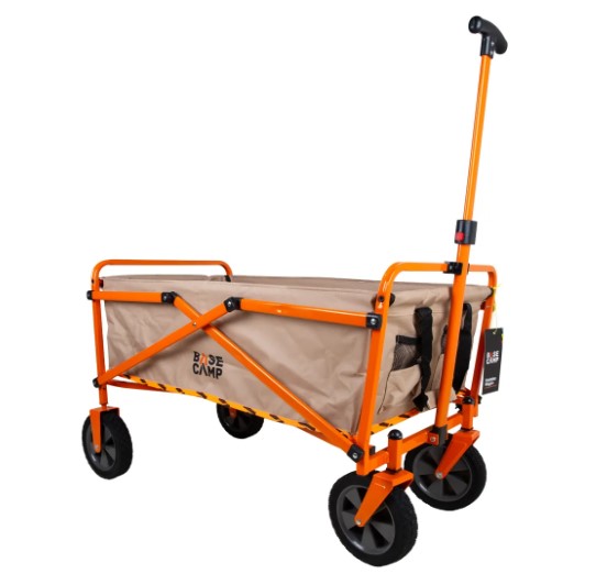 The Basecamp Wagon with Removable Wheels is perfect for hauling all types of gear around. Featuring a durable polyester fabric and powder-coated steel frame, it folds easily. Equipped with cup holders and telescoping handle. Weight limit: 68kg