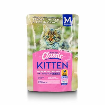 A complete meal flavoured with tender chicken & rice in gravy. Classic Wet Food provides a complete, balanced and enticingly delicious meal, or a tasty complement to your dog's daily dry food diet. Serve on top, mixed in or on its own - however they like it! Benefits Include: Steamed in the pouch for a delicious, meaty flavour. Balanced nutrition with added vitamins and minerals.