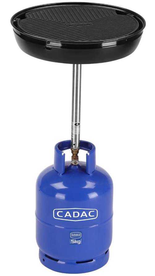 This robust compact and portable BBQ is perfect for barbecuing and grilling meat fish or vegetables -The heavy duty porcelain enamel-coated grid traps and conducts the heat for best outdoor performance -A solid pot stand is included so campers can boil water prepare accompaniment dishes etc -The BBQ folds away easily -Gas cylinder not included.