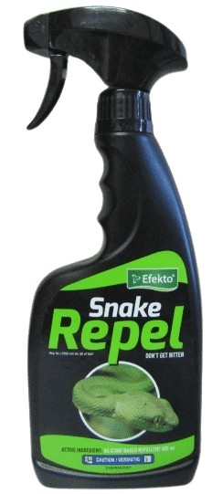 A ready to use silicone based liquid repellent for snakes.