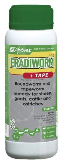 Roundworm and tapeworm remedy for sheep, goats, cattle and ostriches. Ideal as a first drench for calves, lambs and kids.