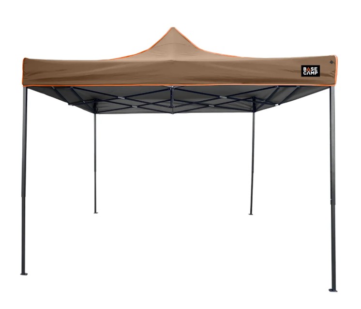Prepare for outdoor adventures with our Folding Gazebo shelter pop up. This versatile and durable shelter is designed to provide instant shade and ventilation wherever you go. Whether your camping hosting a backyard event or enjoying a day at the beach. this gazebo offers the perfect combination of functionality and convenience. FEATURES AND BENEFITS: Spacious and portable 3 x 3m design for ample room. UV Protected 50 UV. Quick and easy pop up setup and takedown. Sturdy, black powder coated steel frame and weather resistant polyester canopy for durability. Stability in windy conditions thanks to ground stakes and ropes included. Versatile use for outdoor gatherings, events, picnics, and more. 420D+ Silver Coated Oxford Fabric. Khaki Colour with orange trim, 1 Year Warranty, Spare parts available. Carry Bag Included. DIMENSIONS: Opened Dimensions: L 2.93 x W 2.93 x H 2.65m. Outer Legs: 30 x 0.5mm, Inner Legs: 25 x 0.5mm. Cross bars:13 x 25 x 0.45mm. Closed Dimensions: 147x19x19CM. INCLUDED: 4 Pieces stability ropes and pegs. 1 Piece A5 black care label. Carry bag: Durable 800D Material. PACKING: Packaging: 1 piece gazebo/carry bag / brown box with A5 colour label. Weight: 15.8kgs.