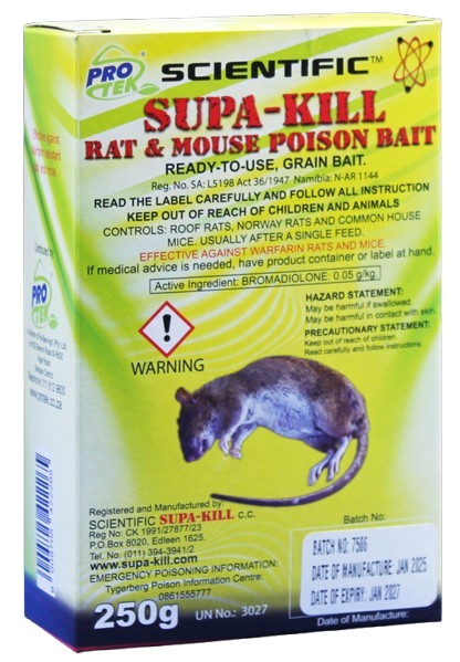 A highly active Anticoagulant ready to use grain bait for the control of rats and mice.
