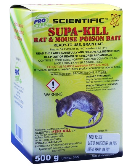 A highly active Anticoagulant ready to use grain bait for the control of rats and mice.