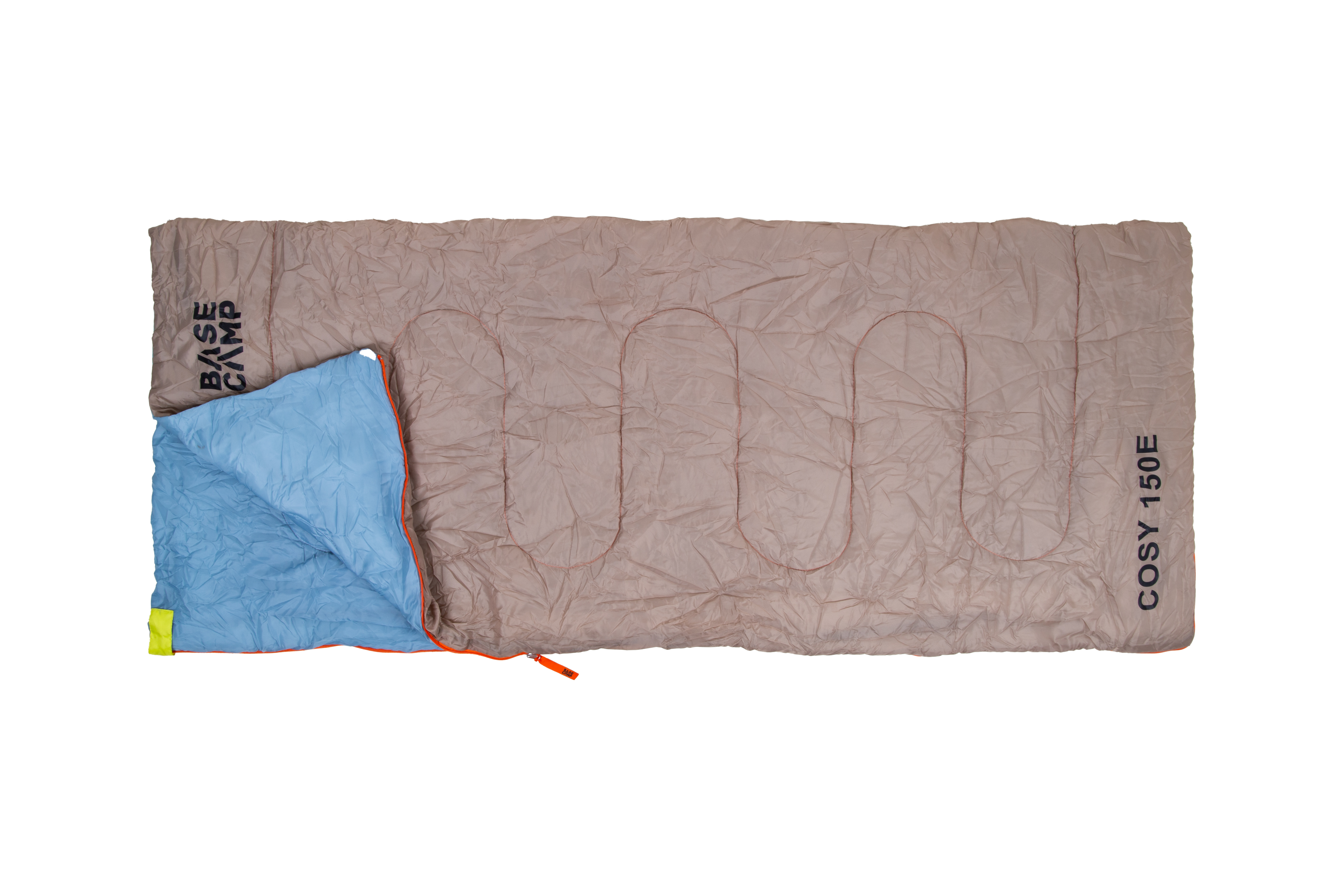 Enjoy cosy nights anywhere with the Basecamp 150E Cosy Sleeping Bag. Designed for warmth and comfort, whether your camping or hosting a sleepover, this sleeping bag measures 190x75cm. offering plenty of room to stretch out. Its soft 190T micro polyester lining feels gentle on the skin, while the 150 per square metre, hollow polyester fibre fill provides excellent insulation without adding weight. The outer shell is crafted from tough yet soft 190T polyester, built to handle outdoor use while remaining comfortable. Lightweight and packable, it includes a convenient stuff sack for easy transport and storage perfect for hikes, festivals, and spur-of-the-moment adventures. ** Features: Cosy & Soft: Plush inner lining for comfort. Warm & Lightweight: Insulated without bulk. Durable: Tough outer shell for outdoor durability. Spacious: Generous size for extra comfort. Portable: Packs easily into stuff sack, Versatile Use.