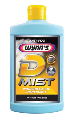 Wynn's D Mist is an anti-fog product designed to be used on all vehicle windshield interiors. D Mist provides a shield which prevents fog from adhering to the glass.