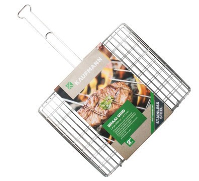 Kaufmann Outdoor Large Stainless Steel Box Braai Grid (50 x 40 cm). Grill with ease and confidence using the Kaufmann Stainless Steel Box Braai Grid. crafted for outdoor enthusiasts who love cooking over open flames. Whether you re camping, enjoying a backyard braai, or grilling at home, this grid delivers even heat distribution and reliable performance every time. Built from durable stainless steel, the grid resists wear and delivers long-lasting use. The evenly spaced mesh ensures uniform cooking, making it ideal for grilling everything from steaks and burgers to fish and vegetables. Its ergonomic handle makes flipping food safe and simple, while the smooth finish prevents cuts or snags during handling. ** Key Features: Stainless Steel Build: Long-lasting and corrosion-resistant. Ergonomic Handle: Safe and easy to maneuver. Even Heat Mesh: Uniform cooking results.