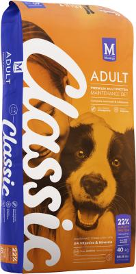 Naturally balanced premium nutrition with added essential vitamins & minerals for a complete meal. An adult requires an optimally balanced diet, rich in nutrients, energy and flavour. Benefits Include: Energy - Inclusive of 22% Protein and 10% Fat, helps your dog build lean muscles so they can reach and maintain a healthy weight and muscle conditioning. Well-being -Natural dietary Taurine levels are boosted by increasing Classic Adult's meat-based proteins, supporting cardiac function and retinal health. Agility - Glucosamine and Chondroitin are natural joint-soothing ingredients that help support increased flexibility and mobility, as well as assist in rebuilding joint tissue. Digestion - Natural Prebiotics, help to promote digestive health. Immune Support - Natural Antioxidants, such as Vitamin C and E, help support overall cellular health. Stamina - An assortment of slow-release wholegrains provide stable energy levels throughout the day due to the Low Glycaemic Formulation.