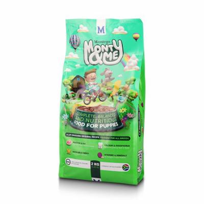 Deliciously Nutritious Food for Puppies. Monty & Me is a delicious, well-balanced food that's got everything your best bud needs to stay healthy and happy! Benefits Include: SAFE SOUND & FIT AS A FIDDLE - Antioxidants for immune support - perfect for keeping doggy immune systems in great shape. HAPPY TUMMY, HAPPY PUP - Added natural prebiotic fibre, sourced from wheat bran, help developing digestive systems regular. EVERYTHING LITTLE MONTY NEEDS - Provides for the essential needs of all breeds of pup. The ingredients we've chosen help your pal to grow up strong and healthy. A LITTLE EXTRA WAG' - Your best bud needs energy to keep up, so Monty & Me Puppy is full of hearty cereals and fats, which provide energy-producing complex carbohydrates. DELICIOUSLY NUTRITIOUS - Little Monties LOVE the taste of real meat, which gives them all the essential amino acids they need every day.