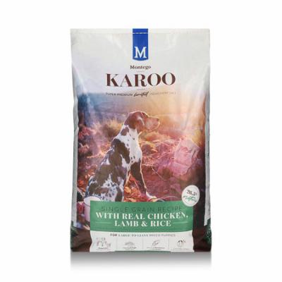 Large to giant breed puppies require nutrition that supports their rapidly growing skeletons, joints & cartilage during early development. Glucosamine & Chondroitin, provides a strong foundation for a healthy adulthood. Benefits Include: Only Rice - A single grain, high-quality, highly digestible, provides all-day energy. Chicken - Provides energy for physical strength for an active & playful lifestyle. Lamb - Adds flavour & texture, crucial to development & maintenance of strong, healthy muscles. Omega-6 - helps nourish a dog's skin, reduces stool odour. Beet Pulp & Inulin - Stimulates growth of beneficial bacteria in digestive system, improves stool quality. Kaolin - Provides a protective coating to the epithelial of gastrointestinal tract, aiding optimal nutrient absorption. Fish Oils - Omega-3 fatty acids essential to immune system health, joint health, shine & condition of the skin & coat. DHA - Key element in the healthy development of the brain, vision & central nervous system.