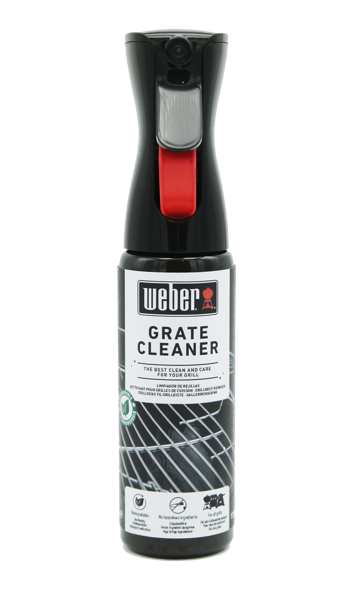 The high-efficiency Grate Cleaner is a fine mist spray that makes cleaning your grates and interior cookbox components a breeze. Spray and let sit for 30 seconds to loosen grease & food residue and wipe clean.