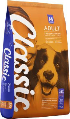 Naturally balanced premium nutrition with added essential vitamins & minerals for a complete meal. An adult requires an optimally balanced diet, rich in nutrients, energy and flavour. Benefits Include: Energy - Inclusive of 22% Protein and 10% Fat, helps your dog build lean muscles so they can reach and maintain a healthy weight and muscle conditioning. Well-being -Natural dietary Taurine levels are boosted by increasing Classic Adult's meat-based proteins, supporting cardiac function and retinal health. Agility - Glucosamine and Chondroitin are natural joint-soothing ingredients that help support increased flexibility and mobility, as well as assist in rebuilding joint tissue. Digestion - Natural Prebiotics, help to promote digestive health. Immune Support - Natural Antioxidants, such as Vitamin C and E, help support overall cellular health. Stamina - An assortment of slow-release wholegrains provide stable energy levels throughout the day due to the Low Glycaemic Formulation.