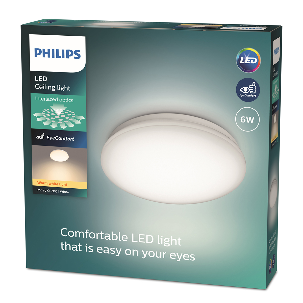 The Philips Moire CL200 RD 6W 2700K W HV 06 TP is a sleek, low profile round ceiling light designed for indoor environments where subtle, warm lighting is preferred. With a 6W LED module, it offers energy efficiency without compromising on ambience or styl