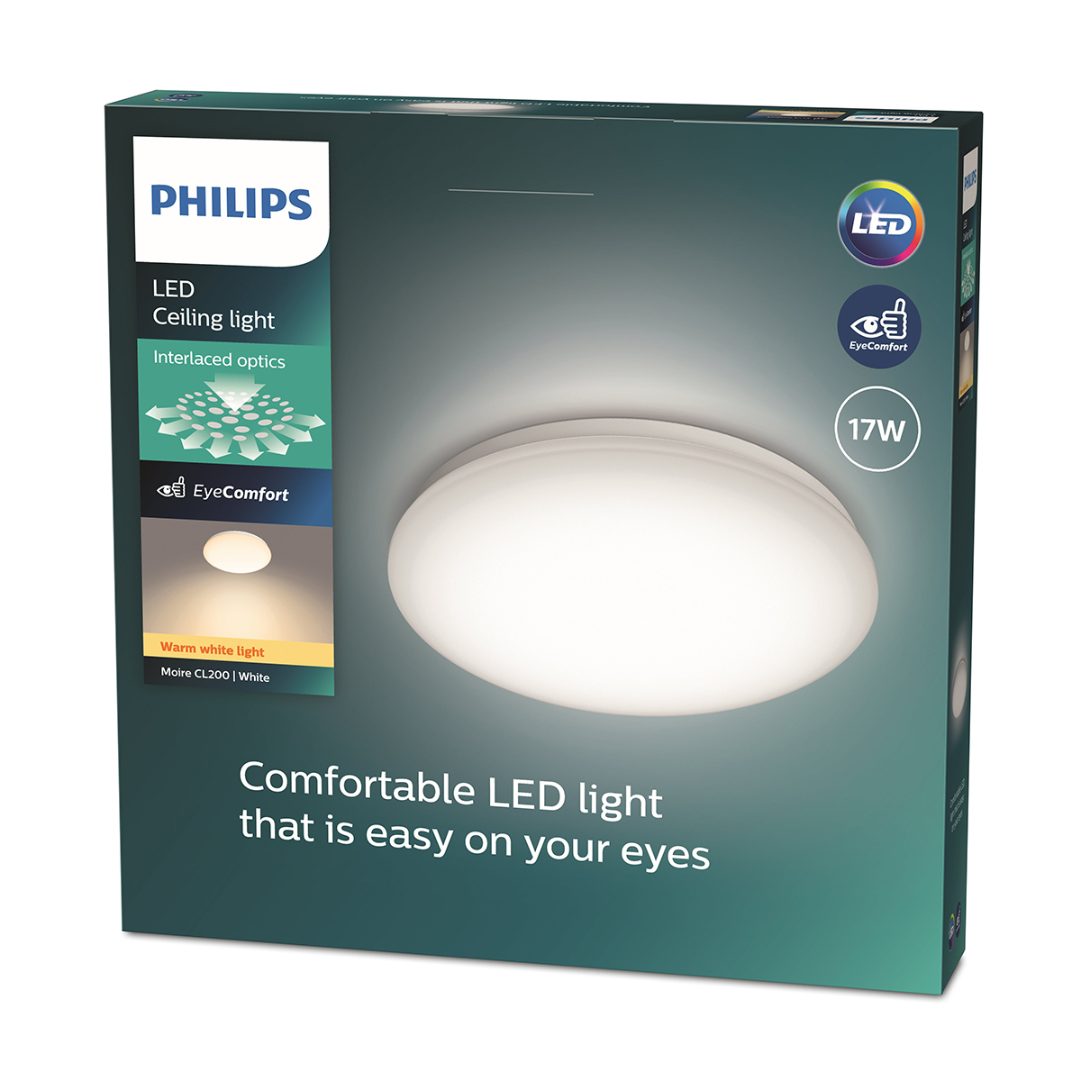 The Philips Moire CL200 RD 17W 2700K W HV 06 TP is a sleek, low profile round ceiling light designed for indoor environments where subtle, warm lighting is preferred. With a 17W LED module, it offers energy efficiency without compromising on ambience or st