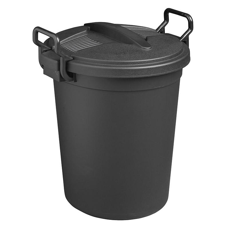 Big Jim Garbage Bin 120 Litres With Clip-On Lid. Robust Handles. Made From A Mix Of Virgin And Recycles Polypropylene. Indoor Or Outdoor Uses. Great As A Storage Container.